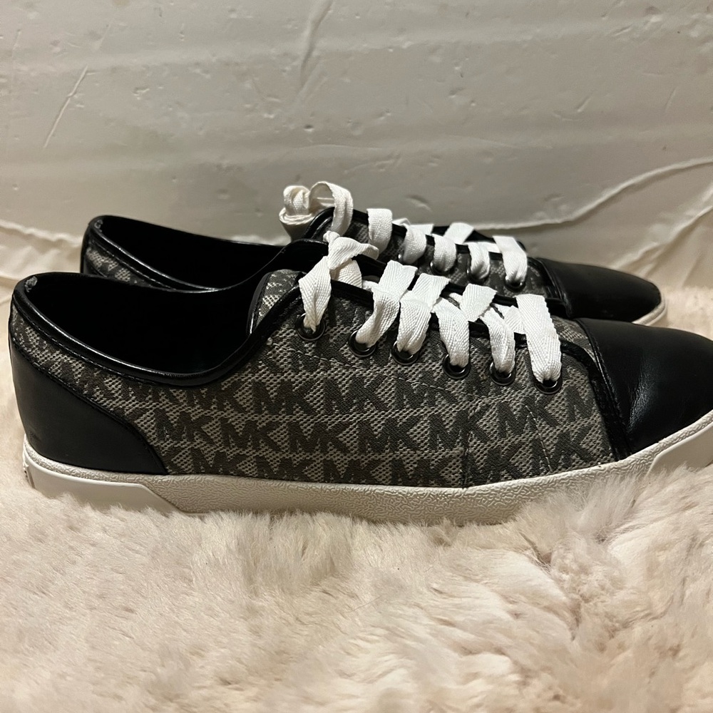 Michael Kors Black and Gray Monogram Sneakers